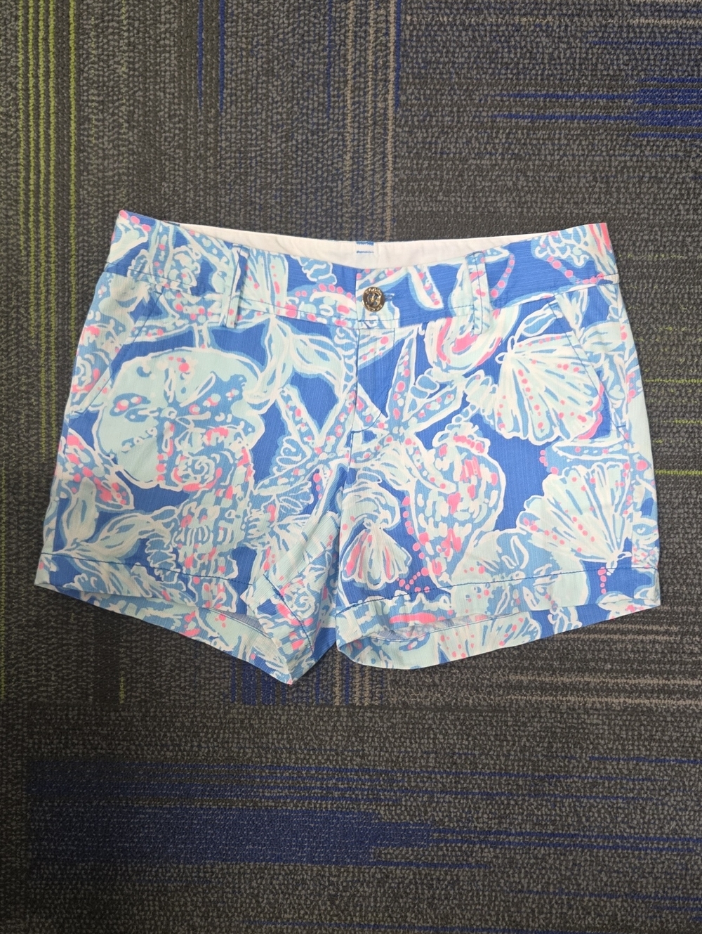 Lilly Pulitzer-"The Callahan" Into The Deep in Bay Blue Shorts-Size 6